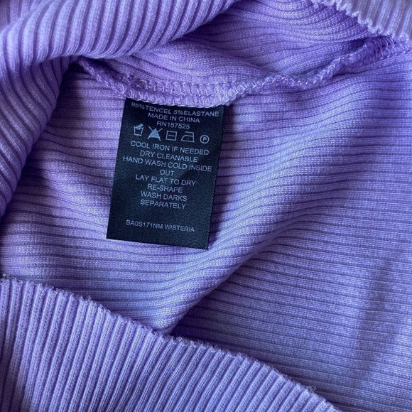 WSLY x Bandier The Rivington Ribbed Cropped Tank Purple XS - Picture 4 of 6